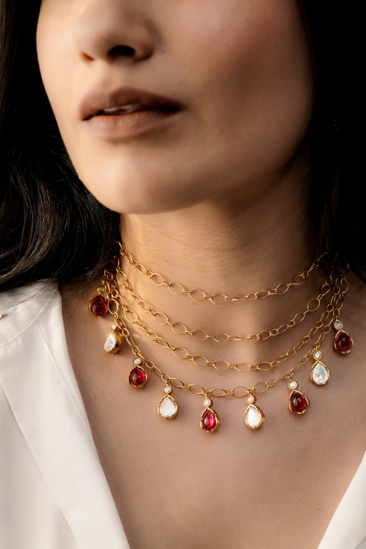 Tasva Ruby Polki Choker Set