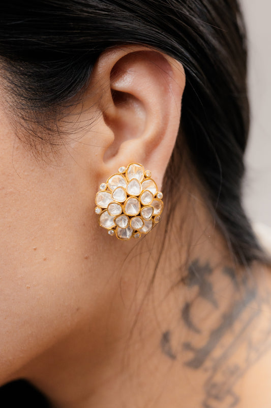 Phool Polki Studs