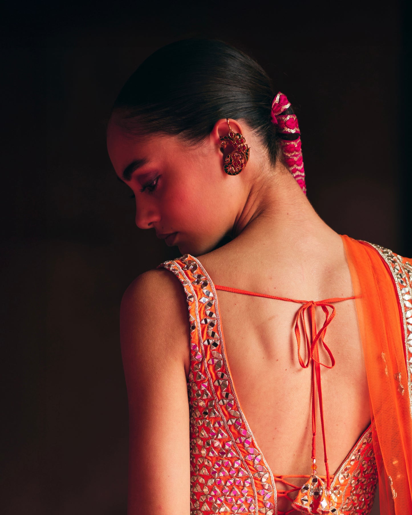 Ear cuffs (Blue & ruby)