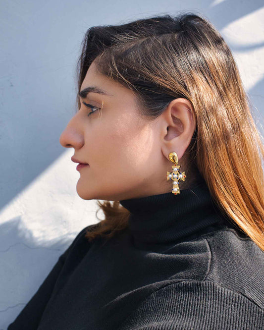 Cross Pendant Earrings