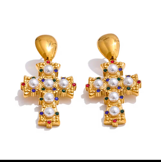 Cross Pendant Earrings
