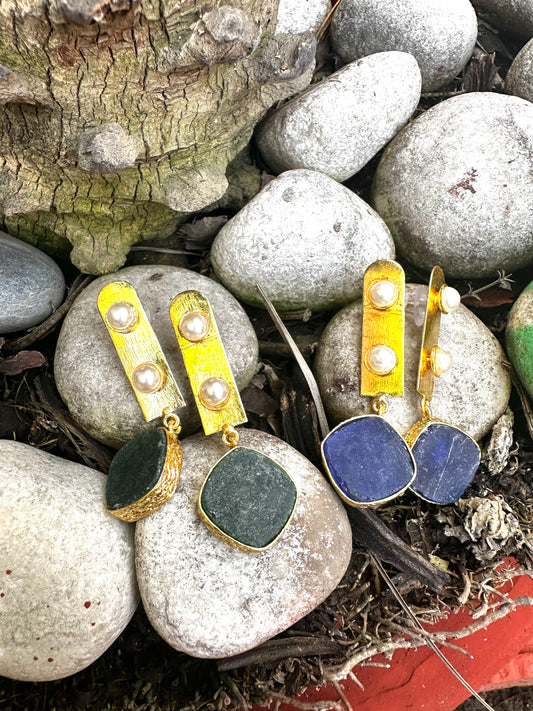 Washed Stone Pearl earrings