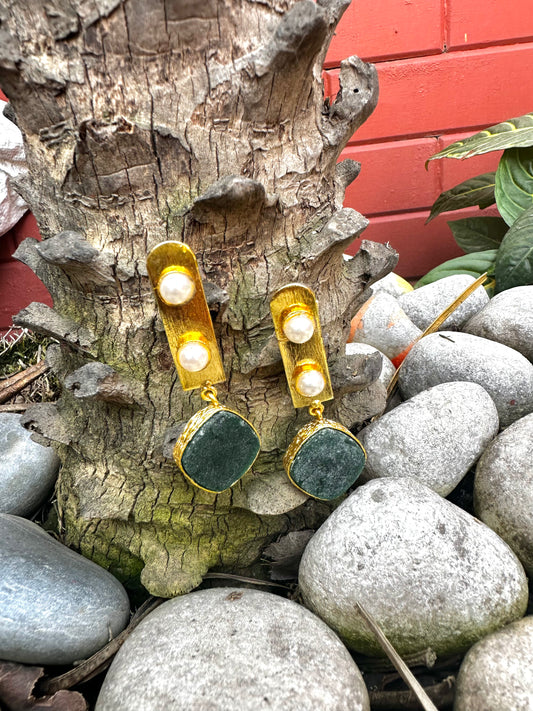 Washed Stone Pearl earrings