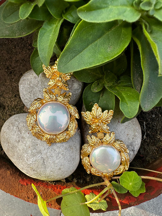Retro Marble Gold Earrings