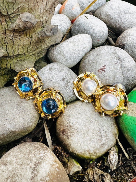 Studded Button Ear Clips