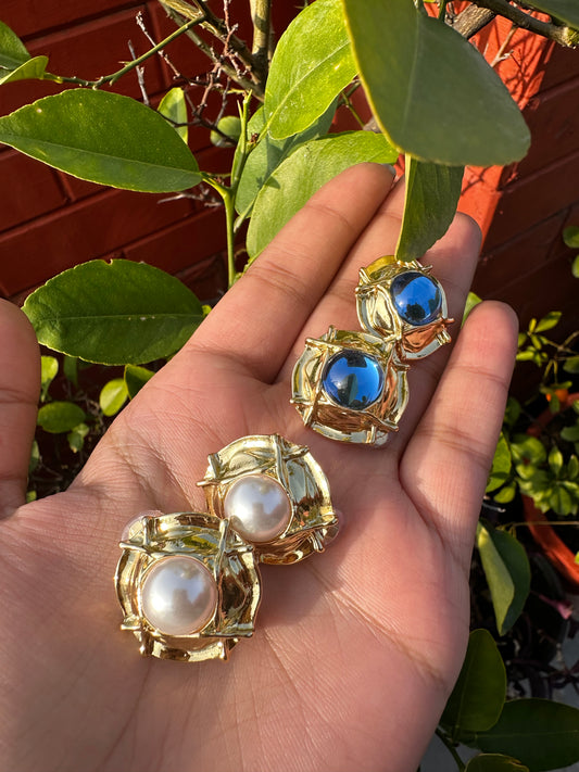 Studded Button Ear Clips