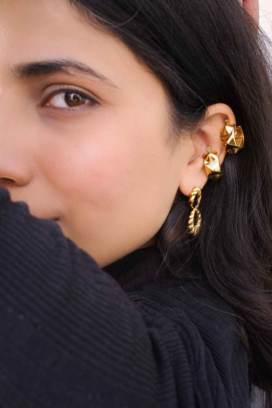 Rivet Gold Earrings