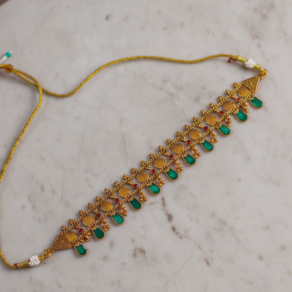 Kundavai Choker- Green