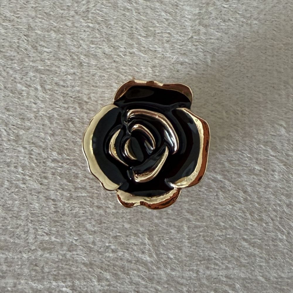 Rosaline Black Mini Button Covers-Pair