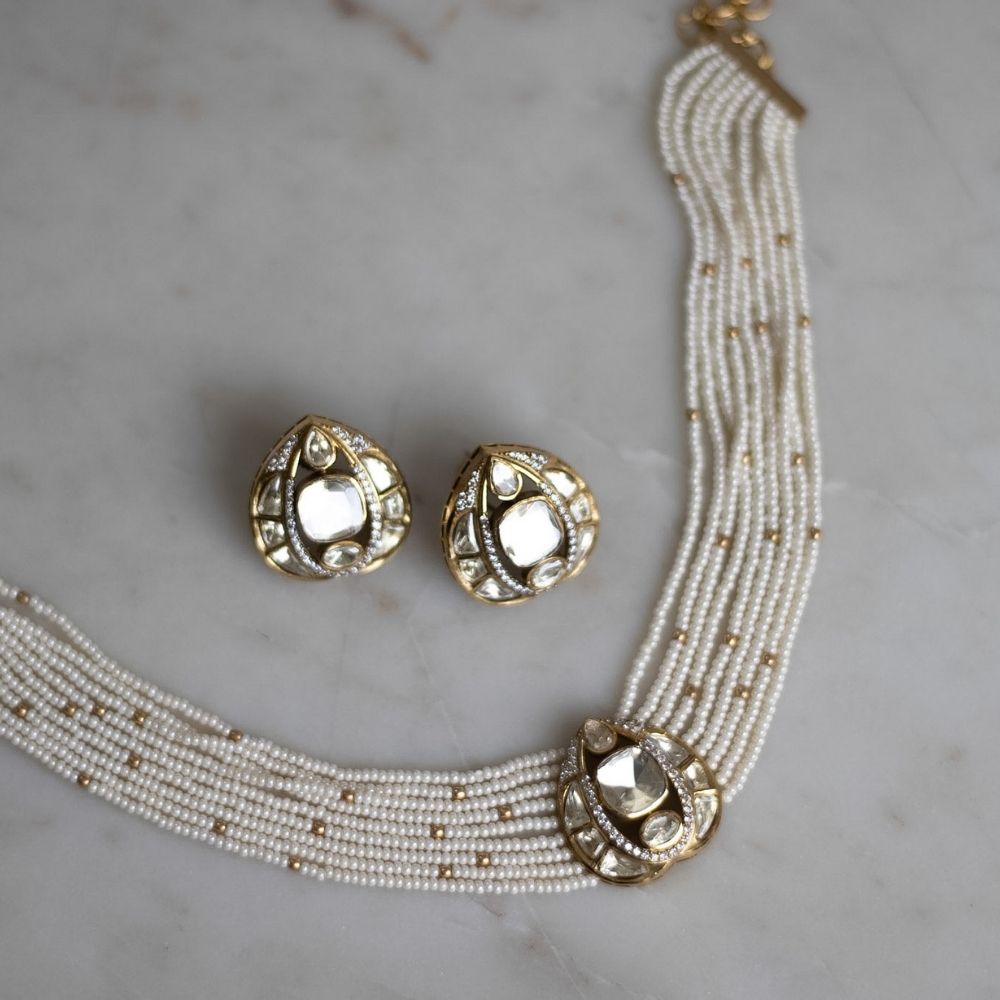 Yashasvika Pearl & Polki Choker set