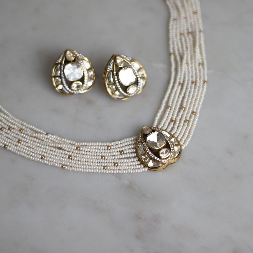 Yashasvika Pearl & Polki Choker set