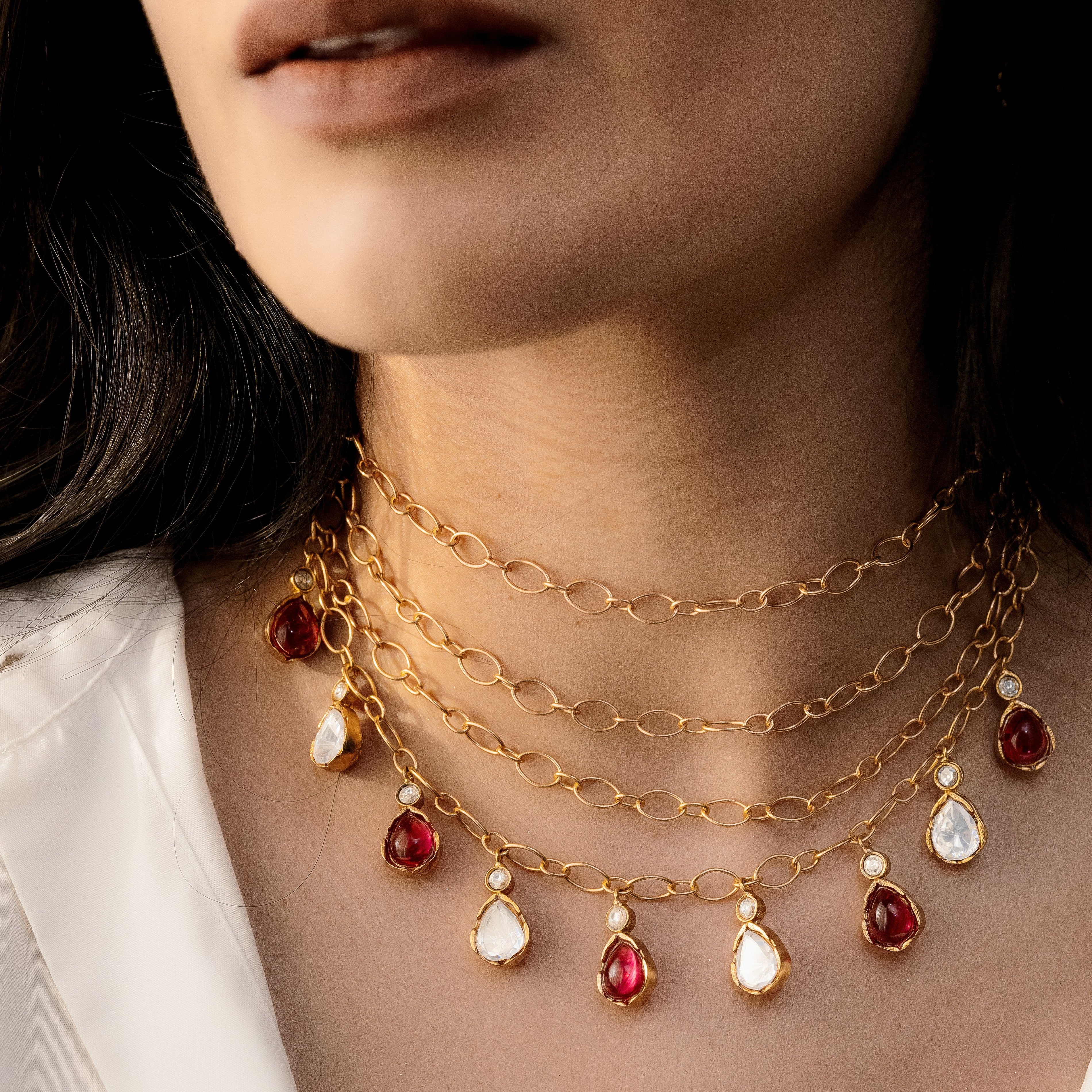 Tasva Ruby Polki Choker Set