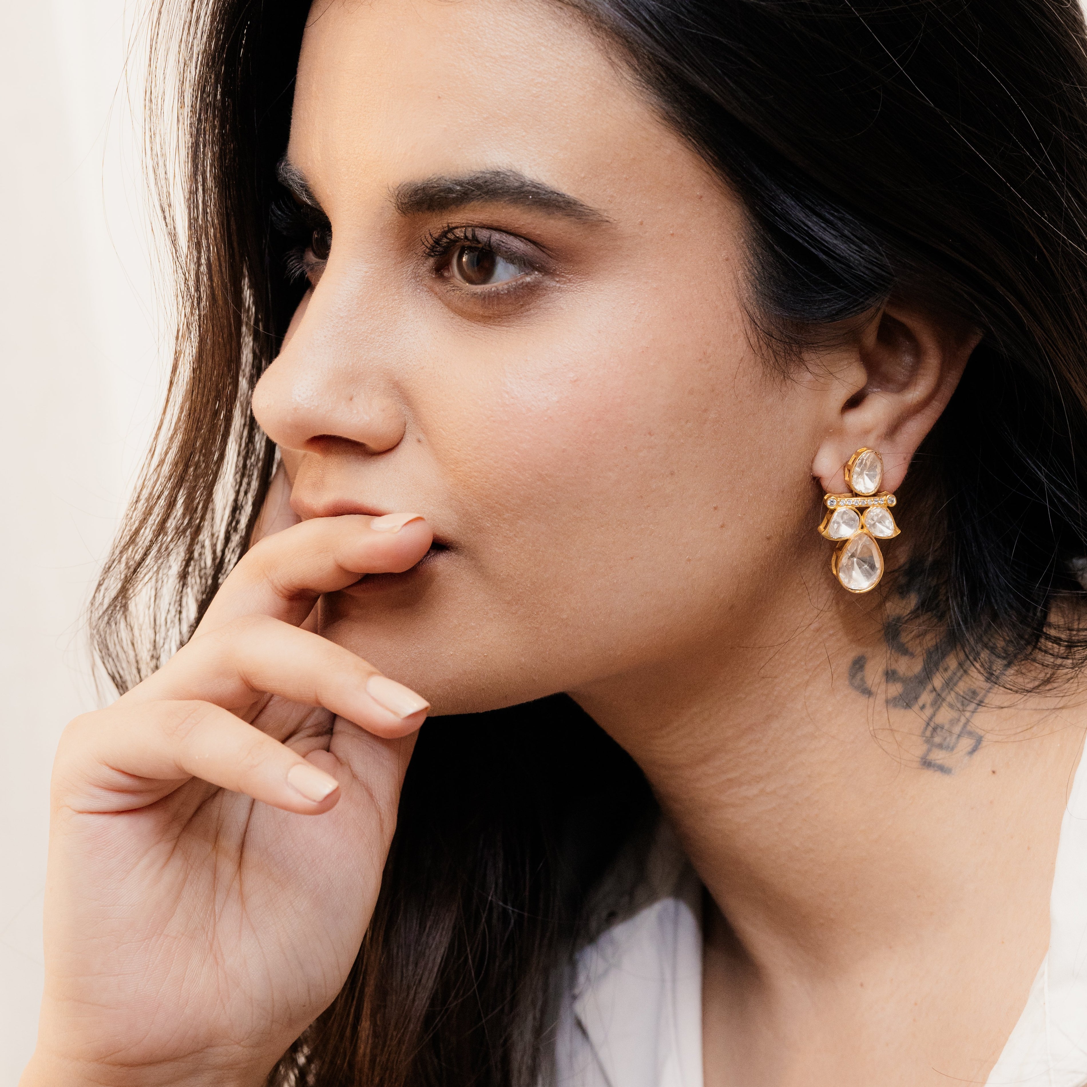Hoja Polki Earrings