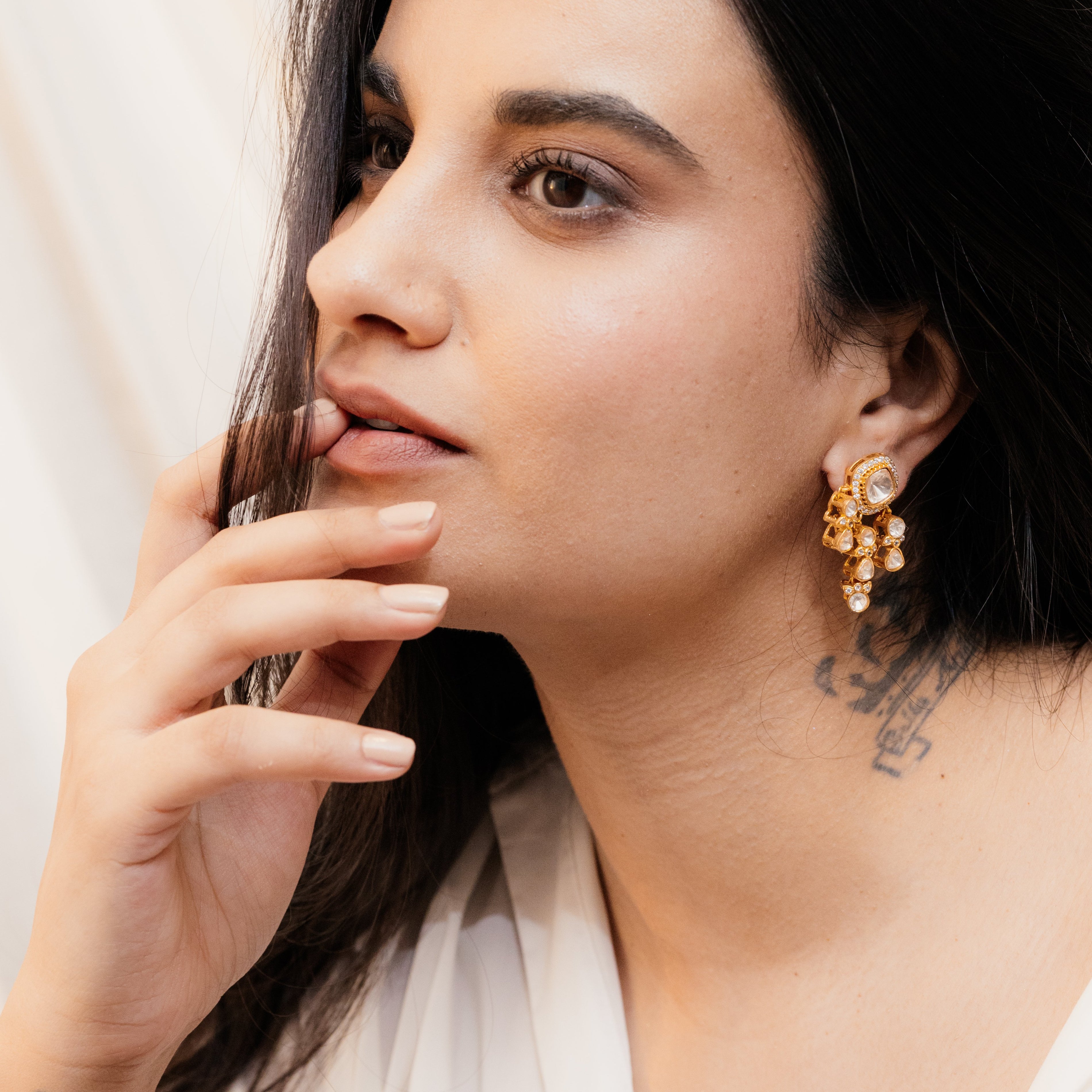 Saaha Polki Diamond Danglers