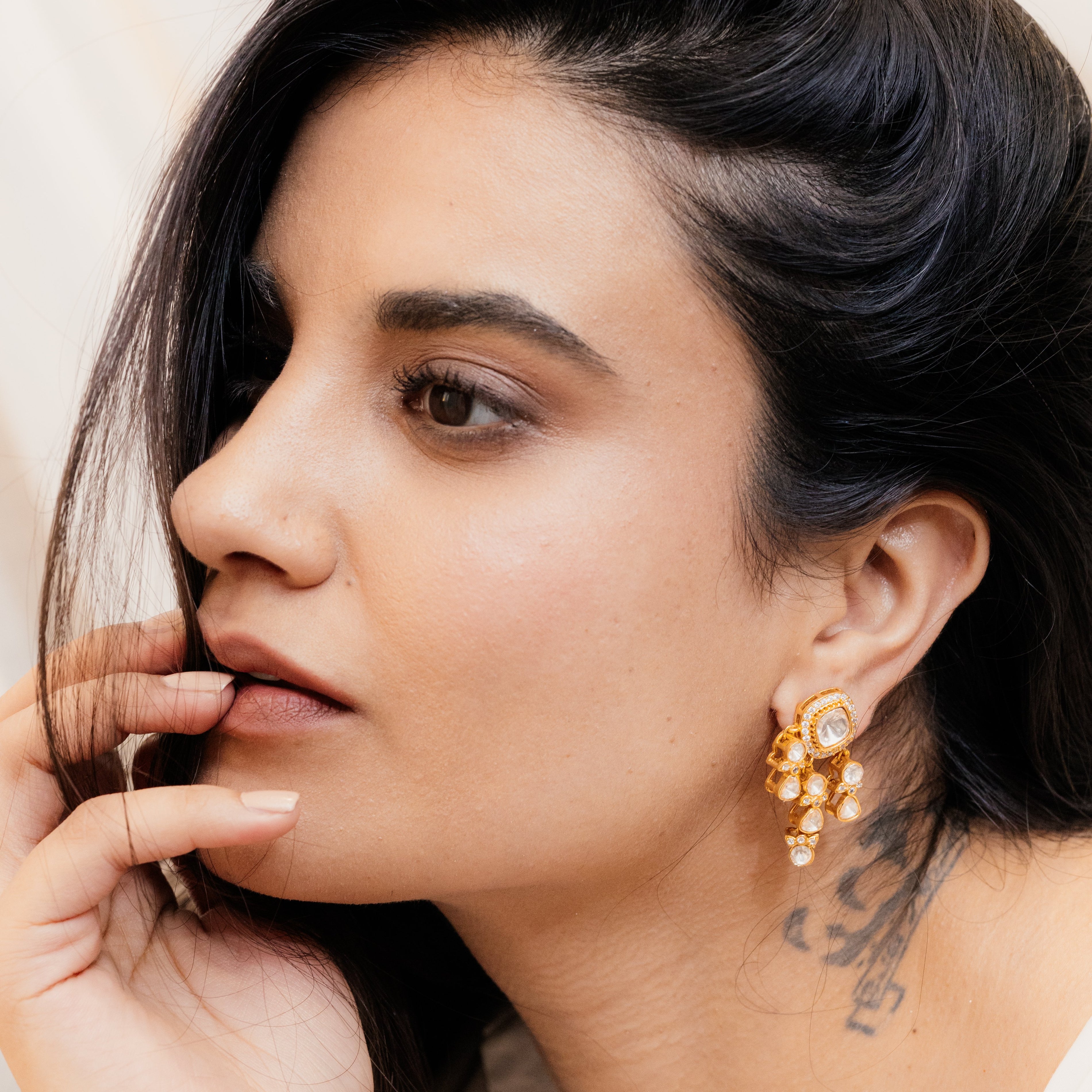 Saaha Polki Diamond Danglers