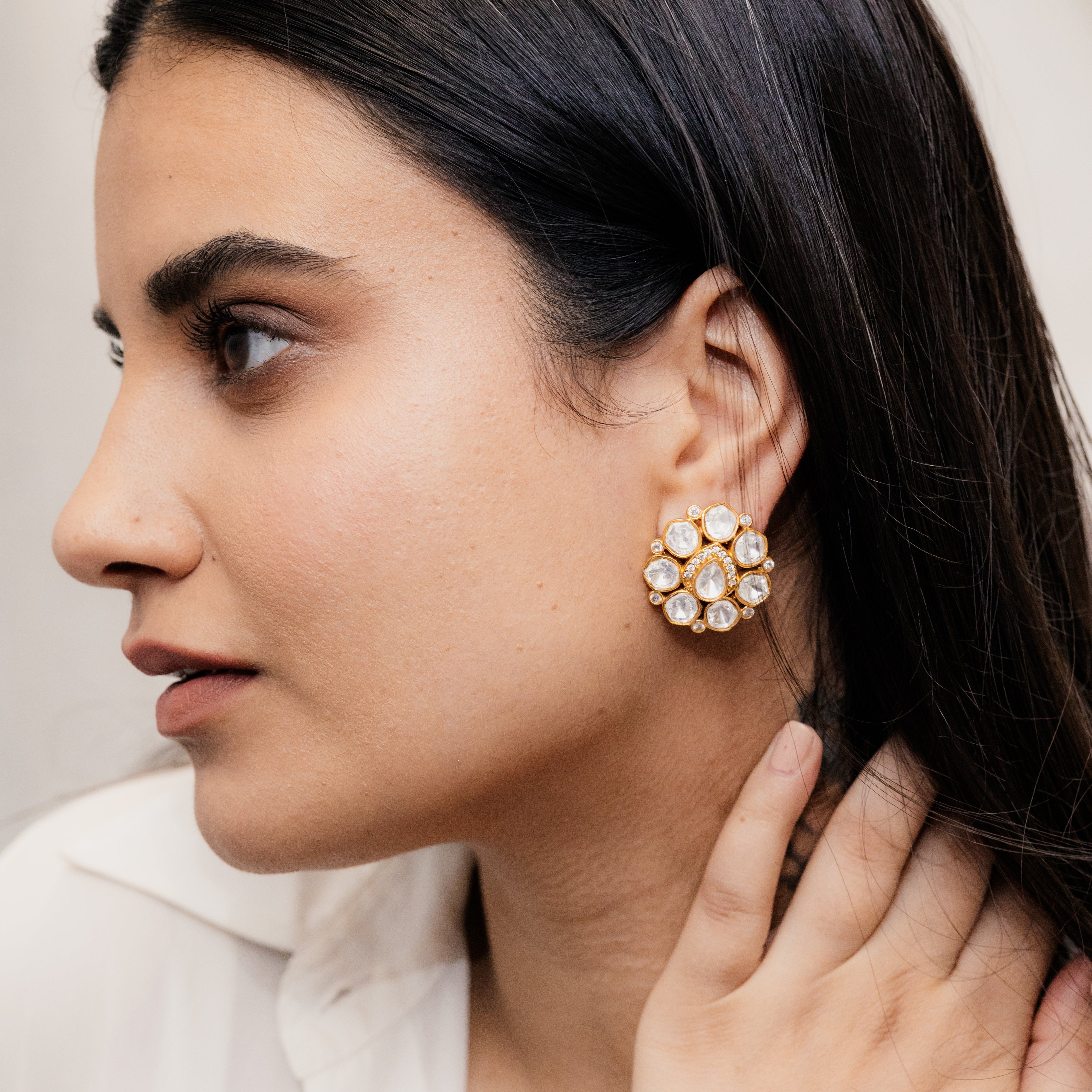 Birva Polki Studs