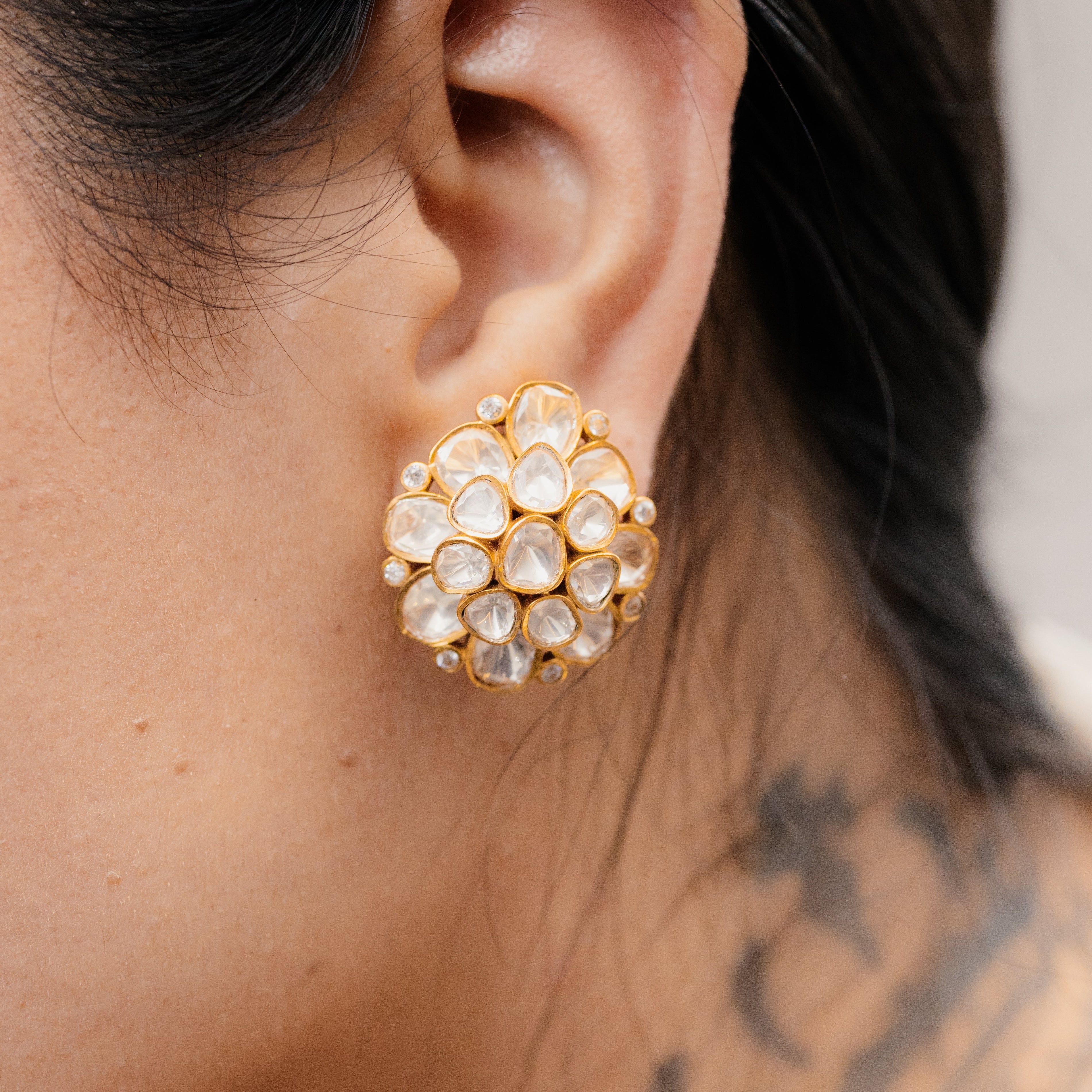Phool Polki Studs