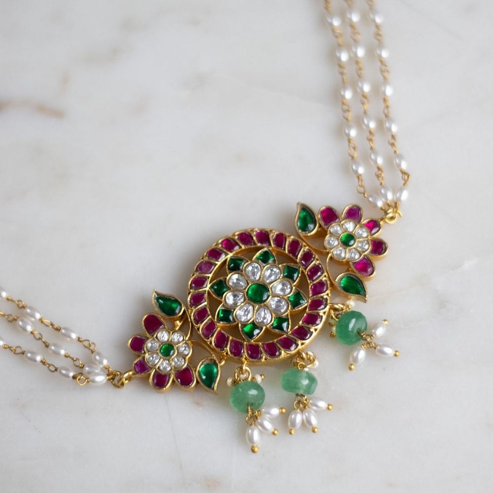 Jadau Rice Pearl Choker