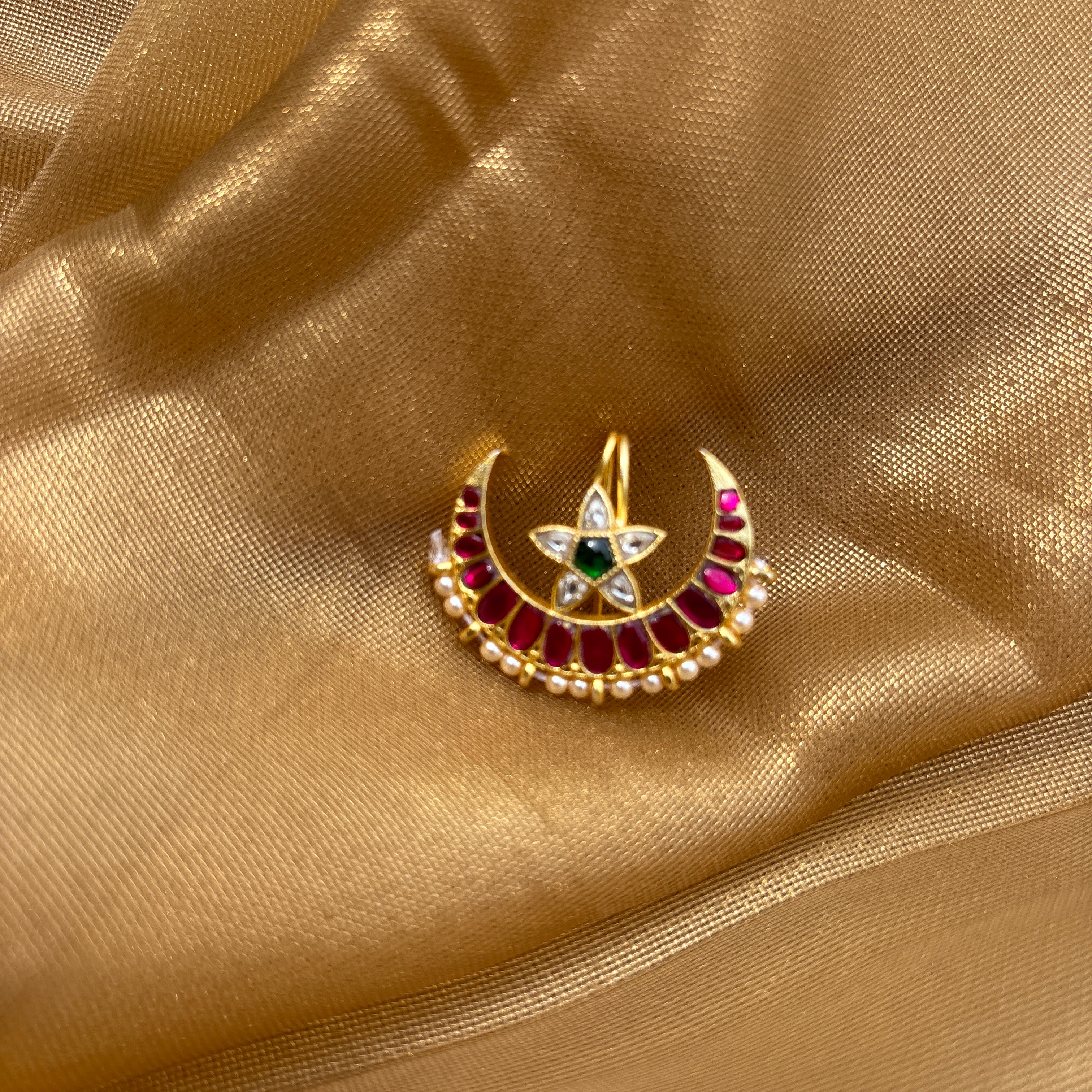 Gulnaar Chaand & Phool Hair Pin