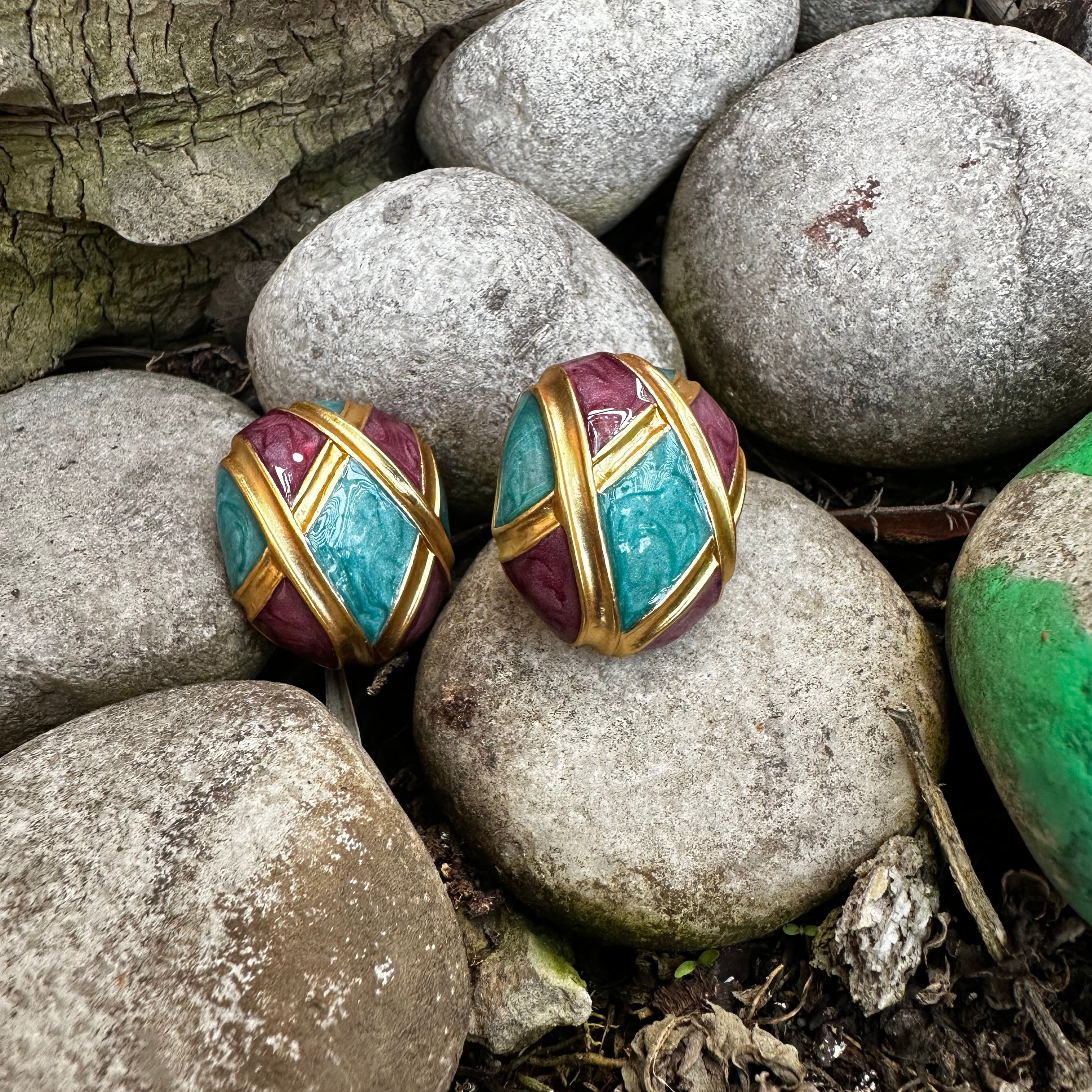 Vintage Enamel Studs
