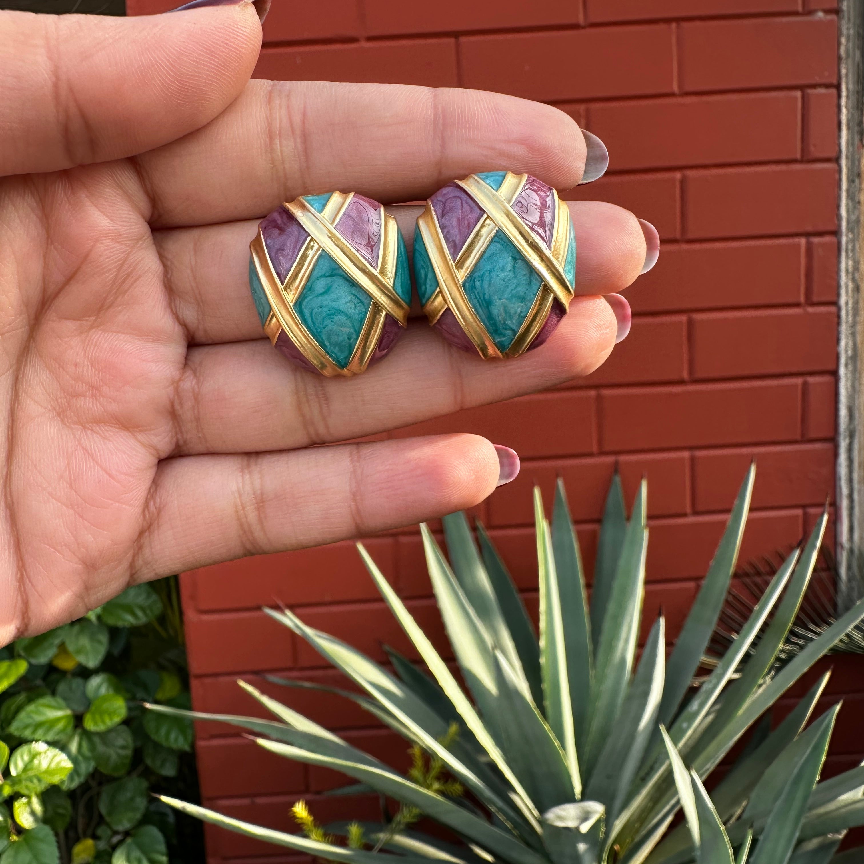 Vintage Enamel Studs