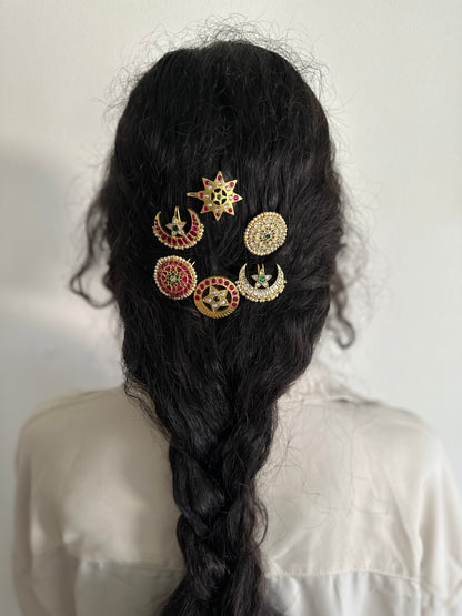 Mehr Chaand & Phool hair pins