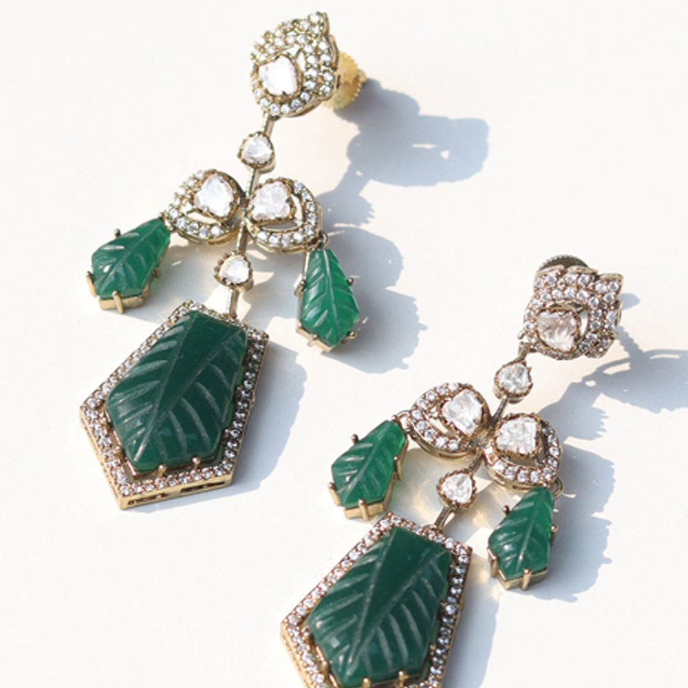 Deep Emerald Danglers