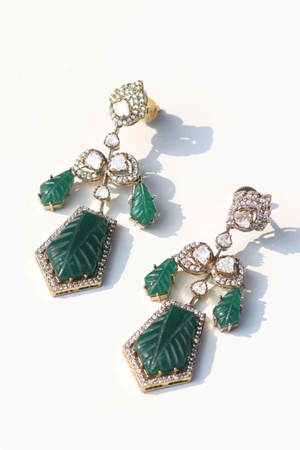 Deep Emerald Danglers