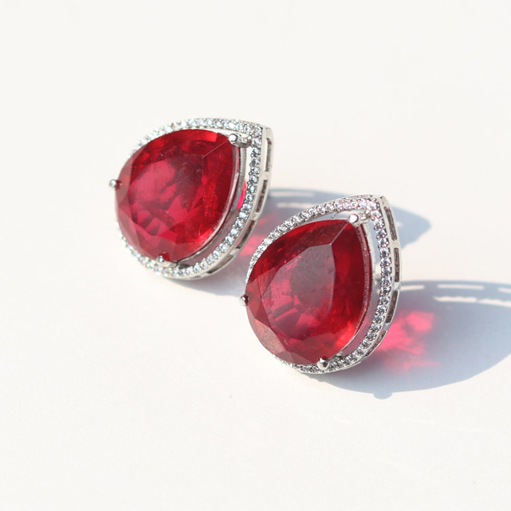 Drop Emerald & Ruby Studs