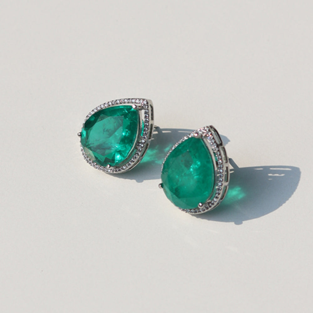 Drop Emerald & Ruby Studs