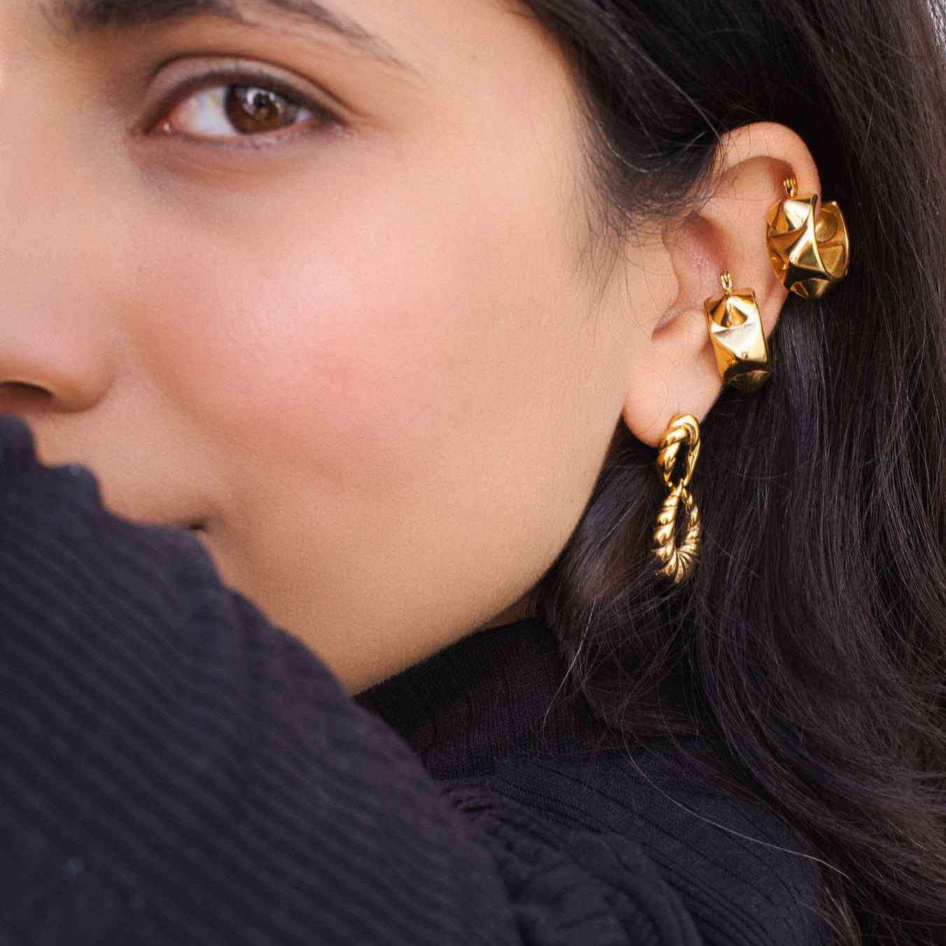 Rivet Gold Earrings
