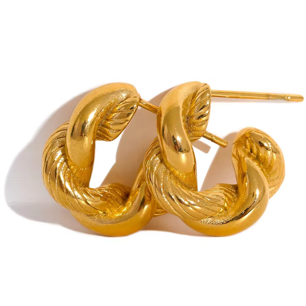 Gold Textured mini hoops