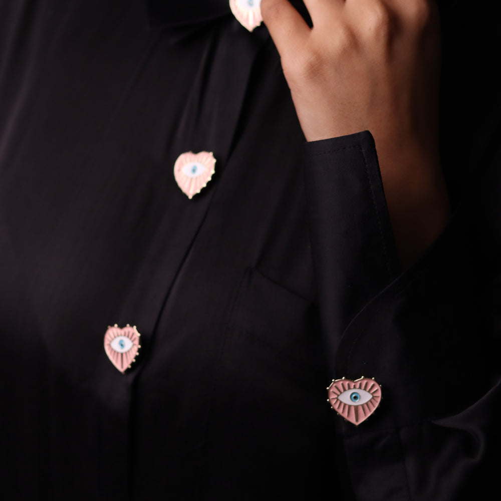 Evil Eye Button Cover- Set of 8