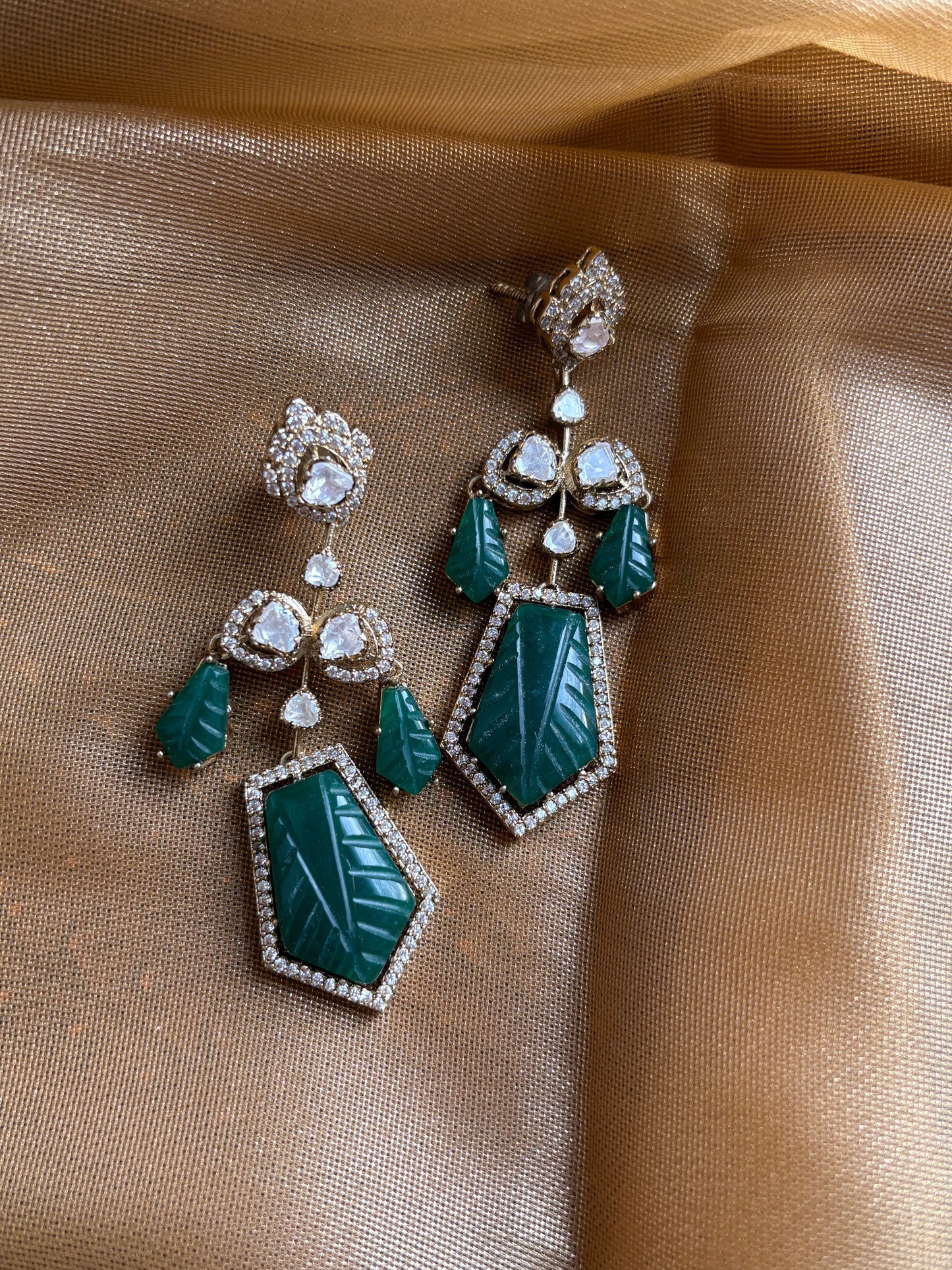 Deep Emerald danglers