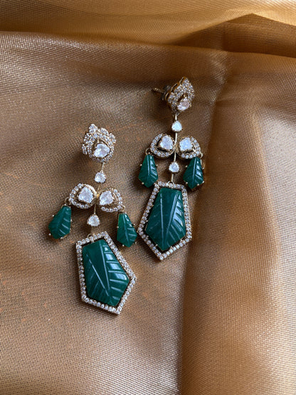 Deep Emerald danglers