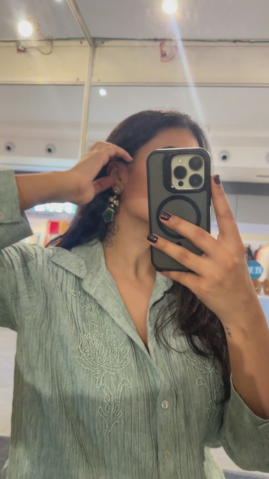 Deep Emerald danglers